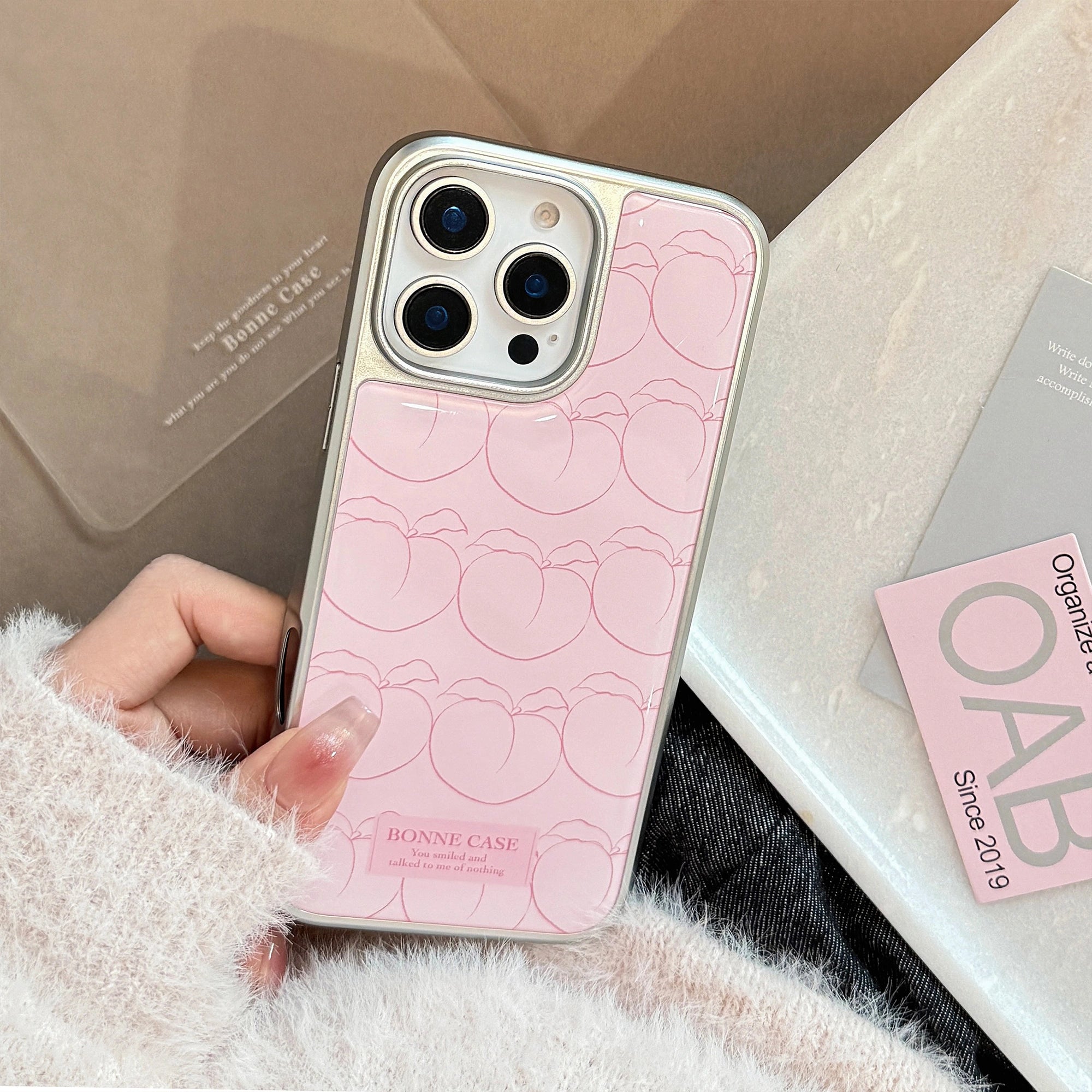 Line Art Peach - iPhone Case